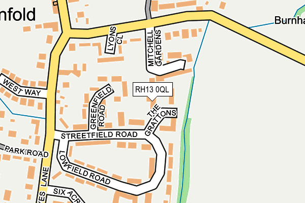 RH13 0QL map - OS OpenMap – Local (Ordnance Survey)