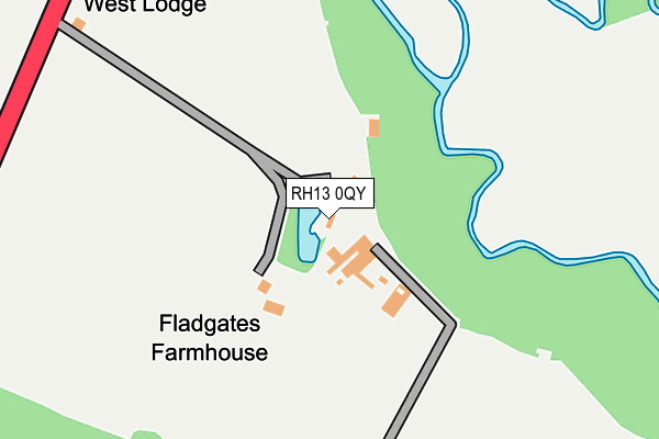 RH13 0QY map - OS OpenMap – Local (Ordnance Survey)