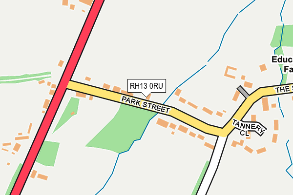 RH13 0RU map - OS OpenMap – Local (Ordnance Survey)
