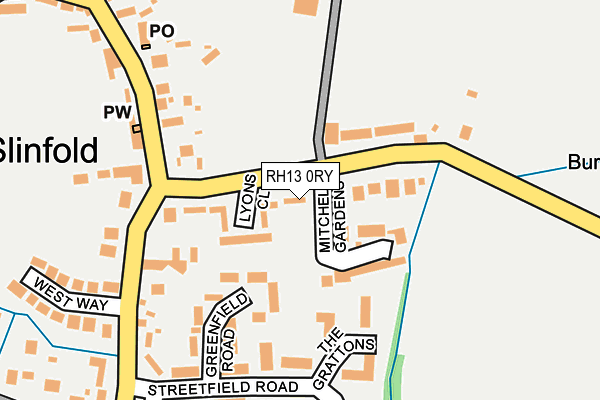 RH13 0RY map - OS OpenMap – Local (Ordnance Survey)