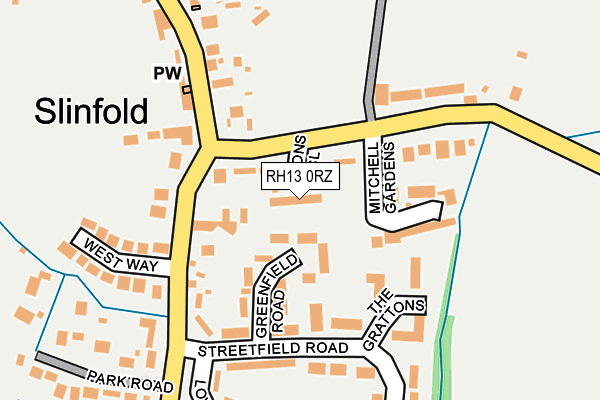 RH13 0RZ map - OS OpenMap – Local (Ordnance Survey)