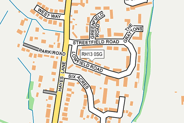 RH13 0SG map - OS OpenMap – Local (Ordnance Survey)