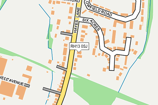 RH13 0SJ map - OS OpenMap – Local (Ordnance Survey)