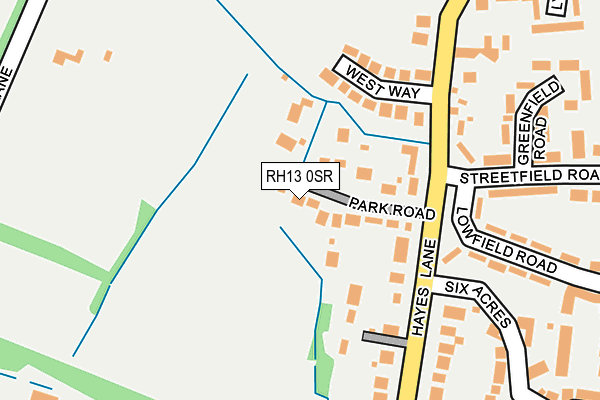 RH13 0SR map - OS OpenMap – Local (Ordnance Survey)