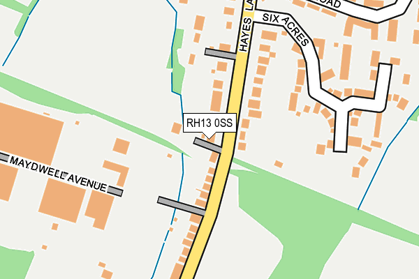 RH13 0SS map - OS OpenMap – Local (Ordnance Survey)