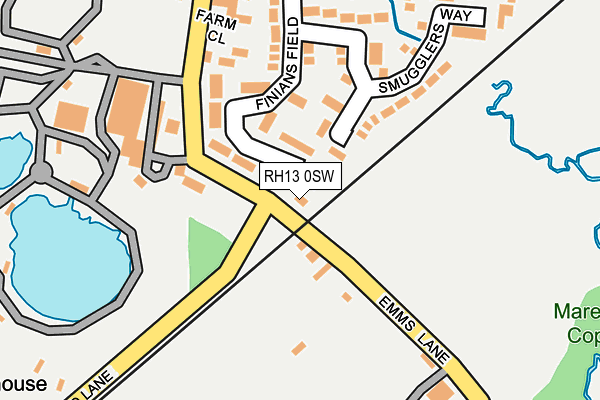 RH13 0SW map - OS OpenMap – Local (Ordnance Survey)