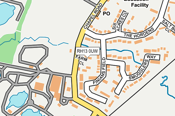 RH13 0UW map - OS OpenMap – Local (Ordnance Survey)