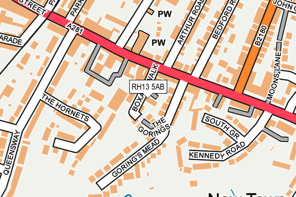 RH13 5AB map - OS OpenMap – Local (Ordnance Survey)