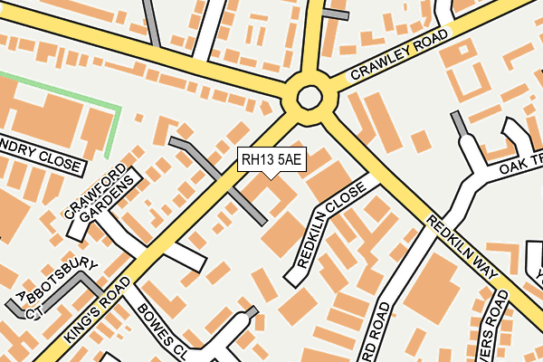 RH13 5AE map - OS OpenMap – Local (Ordnance Survey)