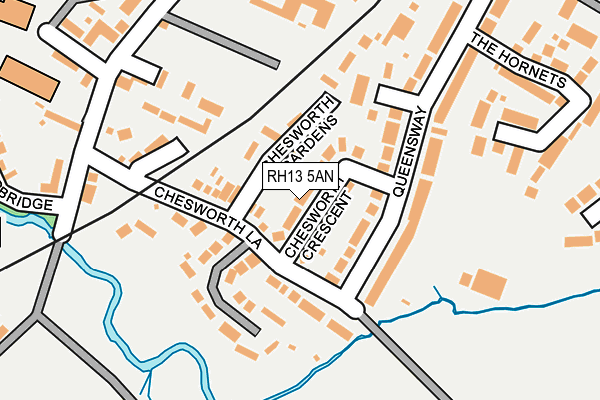 RH13 5AN map - OS OpenMap – Local (Ordnance Survey)