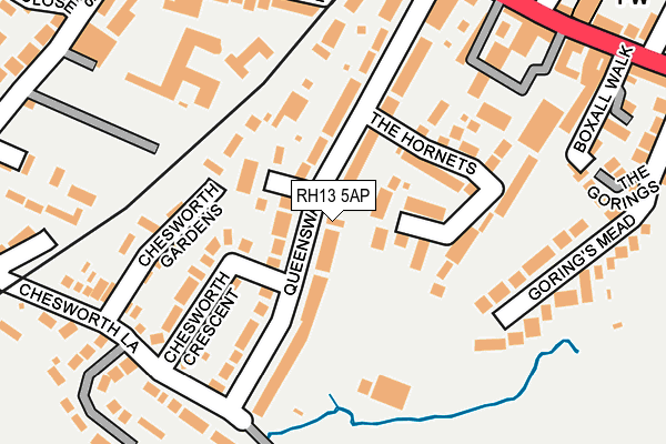 RH13 5AP map - OS OpenMap – Local (Ordnance Survey)