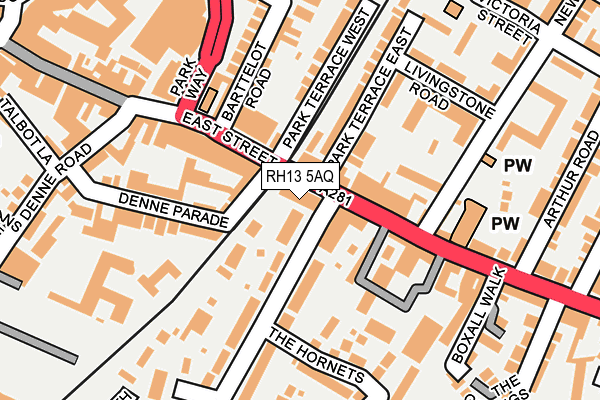 RH13 5AQ map - OS OpenMap – Local (Ordnance Survey)