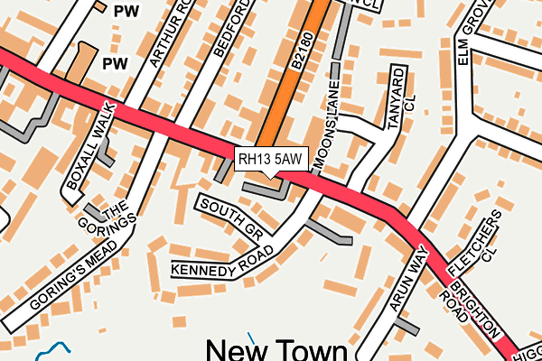 RH13 5AW map - OS OpenMap – Local (Ordnance Survey)