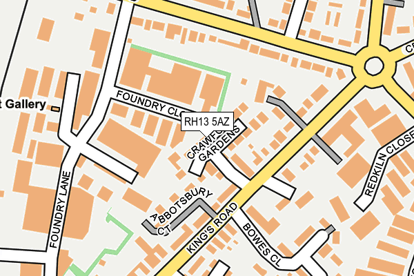 RH13 5AZ map - OS OpenMap – Local (Ordnance Survey)