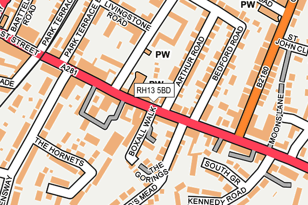 RH13 5BD map - OS OpenMap – Local (Ordnance Survey)