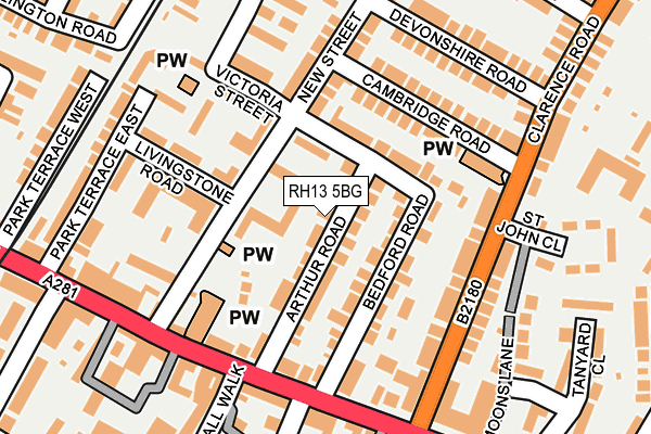 RH13 5BG map - OS OpenMap – Local (Ordnance Survey)