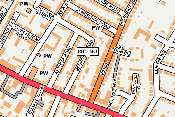 RH13 5BJ map - OS OpenMap – Local (Ordnance Survey)