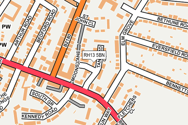 RH13 5BN map - OS OpenMap – Local (Ordnance Survey)