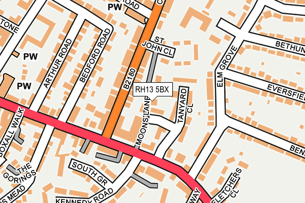 RH13 5BX map - OS OpenMap – Local (Ordnance Survey)