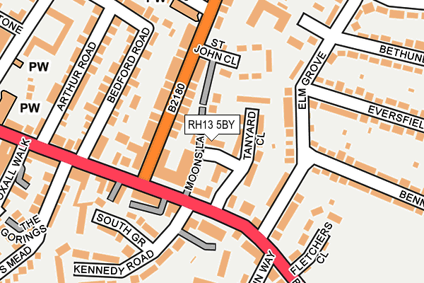 RH13 5BY map - OS OpenMap – Local (Ordnance Survey)