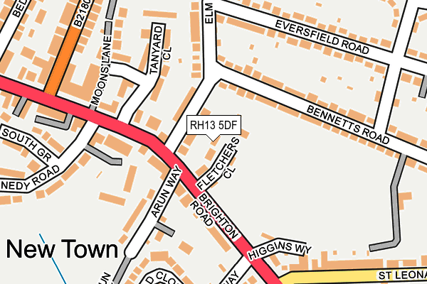 RH13 5DF map - OS OpenMap – Local (Ordnance Survey)