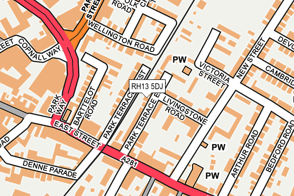 RH13 5DJ map - OS OpenMap – Local (Ordnance Survey)