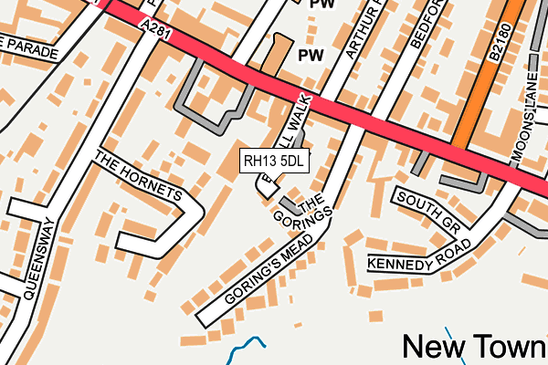 RH13 5DL map - OS OpenMap – Local (Ordnance Survey)