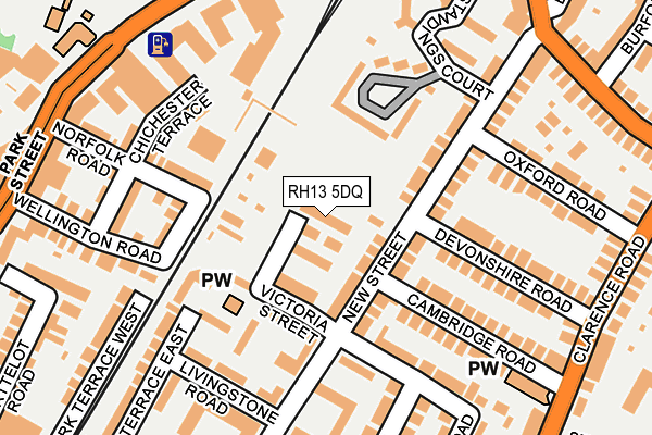 RH13 5DQ map - OS OpenMap – Local (Ordnance Survey)