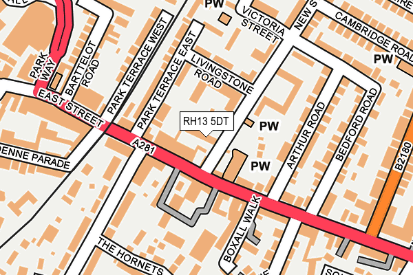 RH13 5DT map - OS OpenMap – Local (Ordnance Survey)