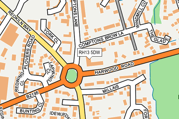 RH13 5DW map - OS OpenMap – Local (Ordnance Survey)