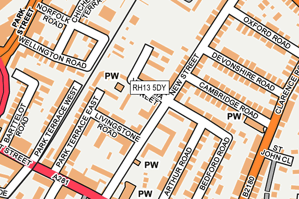 RH13 5DY map - OS OpenMap – Local (Ordnance Survey)