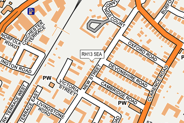 RH13 5EA map - OS OpenMap – Local (Ordnance Survey)