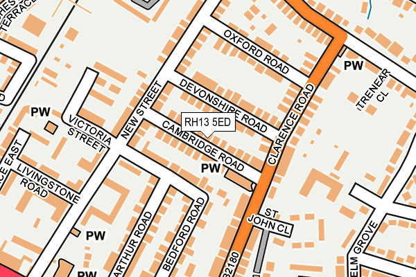 RH13 5ED map - OS OpenMap – Local (Ordnance Survey)
