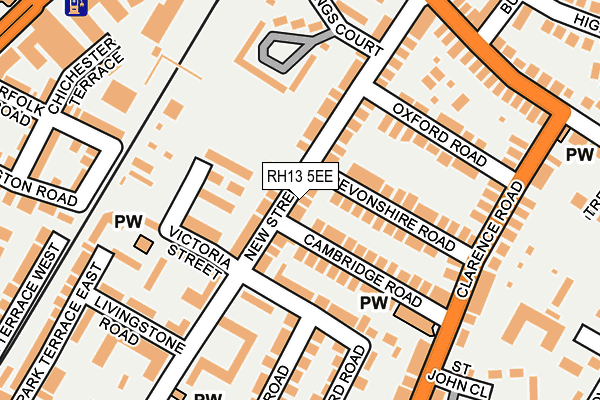 RH13 5EE map - OS OpenMap – Local (Ordnance Survey)