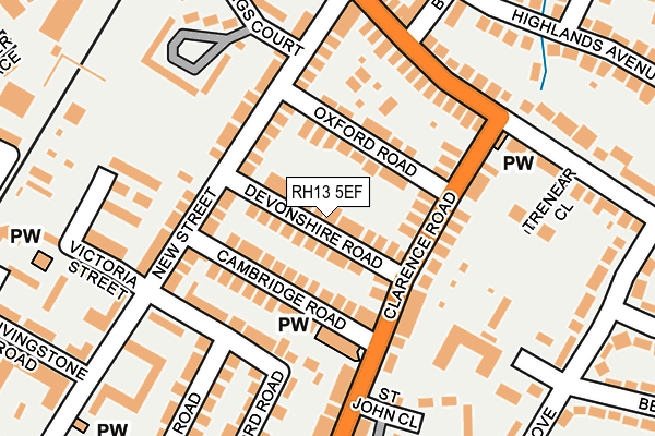 RH13 5EF map - OS OpenMap – Local (Ordnance Survey)