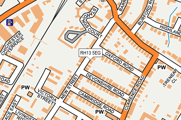 RH13 5EG map - OS OpenMap – Local (Ordnance Survey)