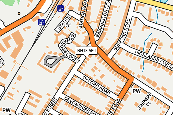 RH13 5EJ map - OS OpenMap – Local (Ordnance Survey)