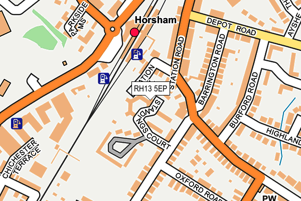 RH13 5EP map - OS OpenMap – Local (Ordnance Survey)