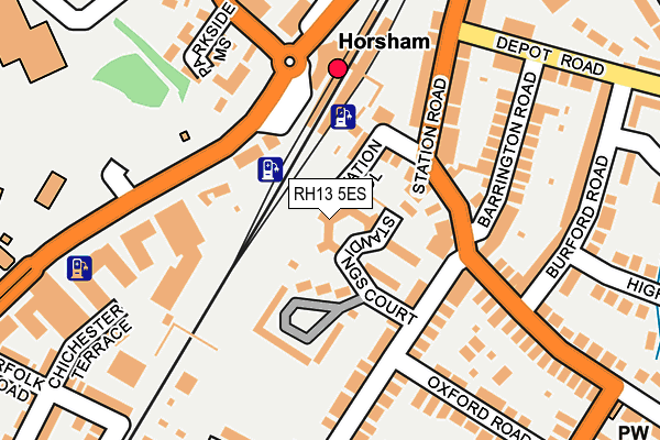RH13 5ES map - OS OpenMap – Local (Ordnance Survey)
