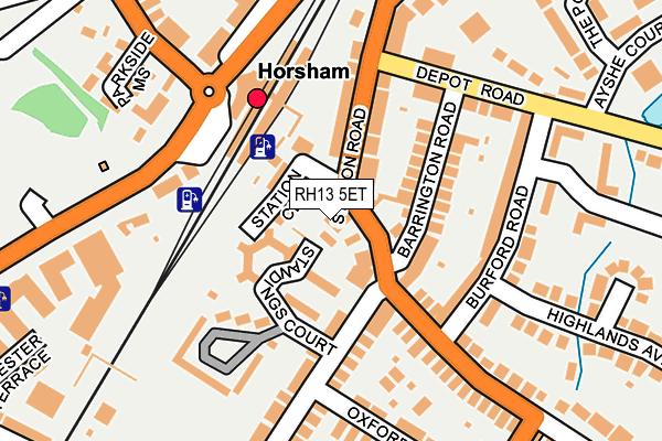 RH13 5ET map - OS OpenMap – Local (Ordnance Survey)