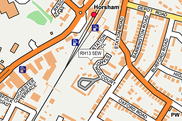 RH13 5EW map - OS OpenMap – Local (Ordnance Survey)