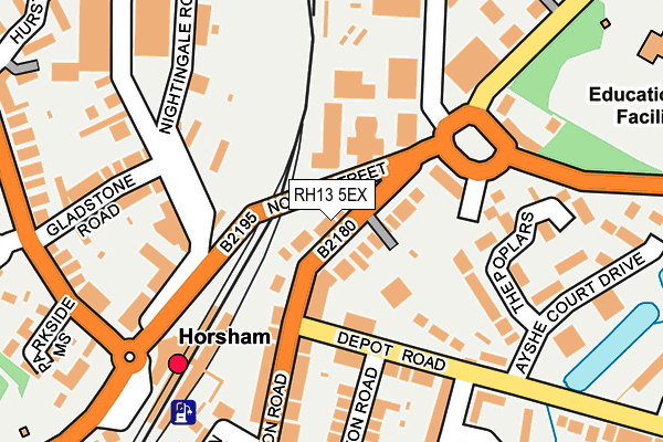 RH13 5EX map - OS OpenMap – Local (Ordnance Survey)