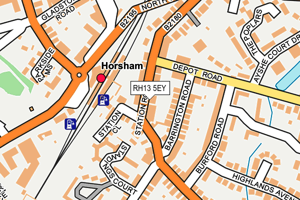 RH13 5EY map - OS OpenMap – Local (Ordnance Survey)