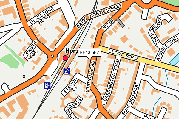 RH13 5EZ map - OS OpenMap – Local (Ordnance Survey)