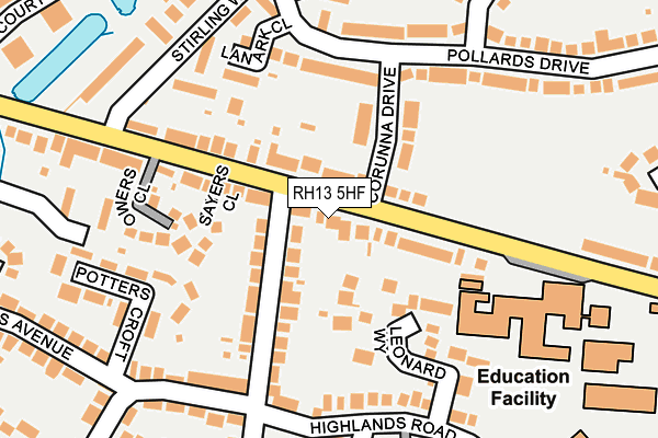 RH13 5HF map - OS OpenMap – Local (Ordnance Survey)