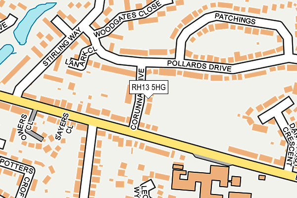 RH13 5HG map - OS OpenMap – Local (Ordnance Survey)