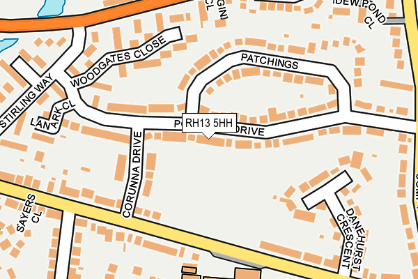RH13 5HH map - OS OpenMap – Local (Ordnance Survey)