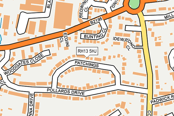 RH13 5HJ map - OS OpenMap – Local (Ordnance Survey)