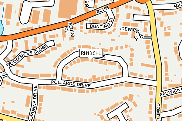 RH13 5HL map - OS OpenMap – Local (Ordnance Survey)