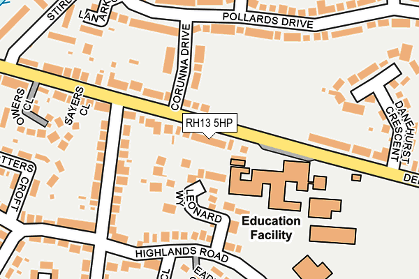 RH13 5HP map - OS OpenMap – Local (Ordnance Survey)